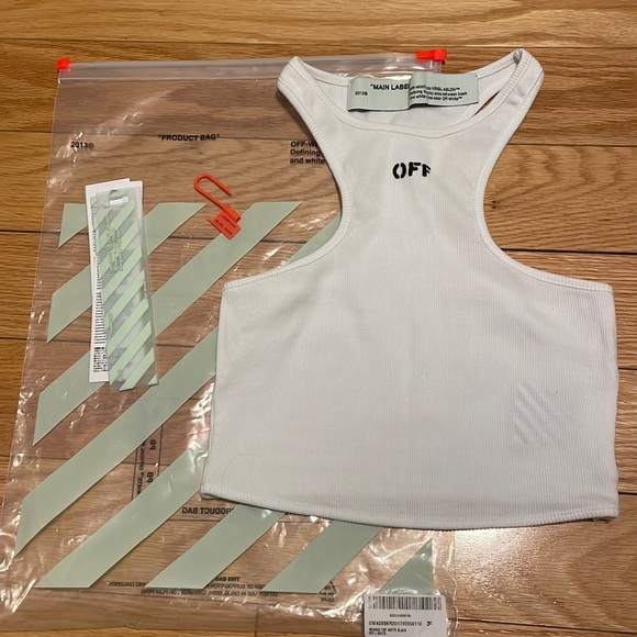 Off White Row Tank - Picture 2 of 7